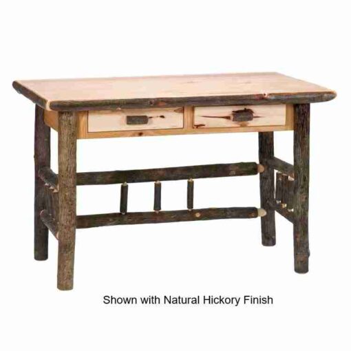 Fireside lodge hickory log 2-drawer writing desk