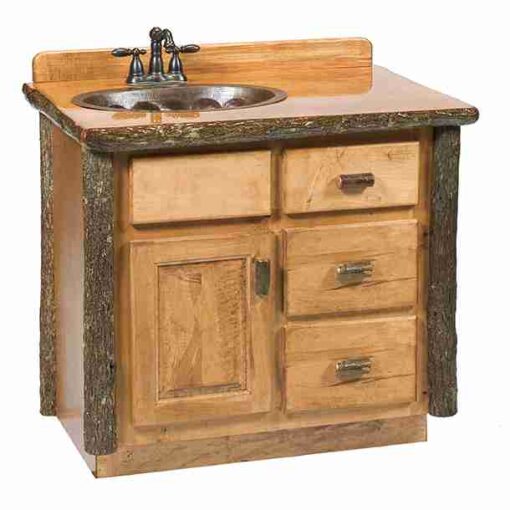 Fireside lodge hickory log bathroom vanity - 42 inch