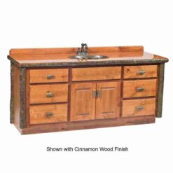 Fireside Lodge Hickory Log Bathroom Vanity - 5 Foot