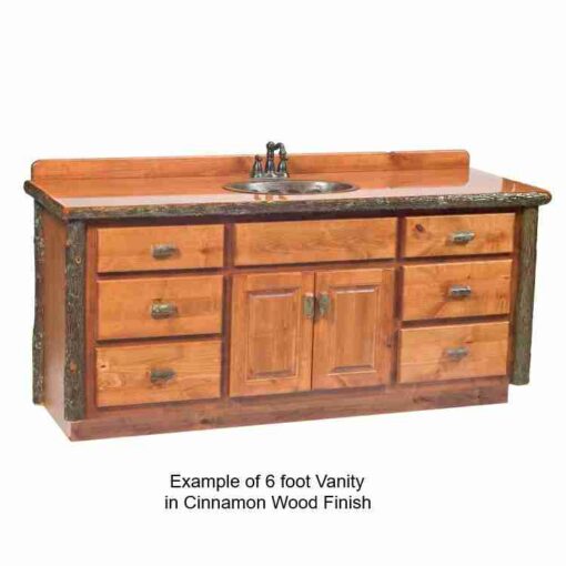 Fireside lodge hickory log bathroom vanity - 6 foot