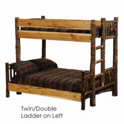 Fireside Lodge Hickory Log Bunk Bed - 6 Sizes