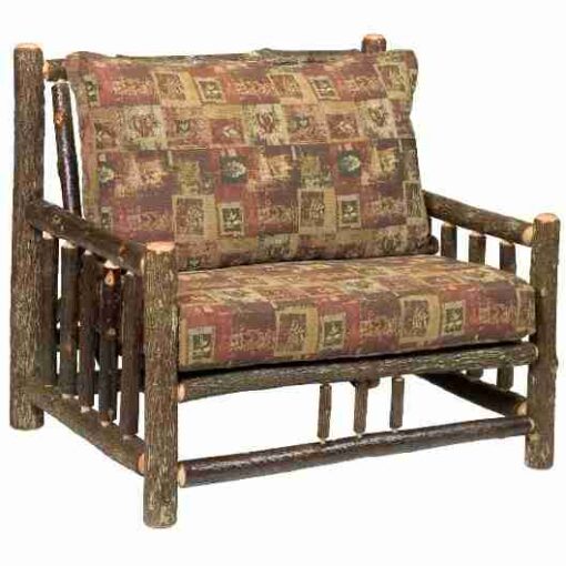 Fireside lodge hickory log chair and a half