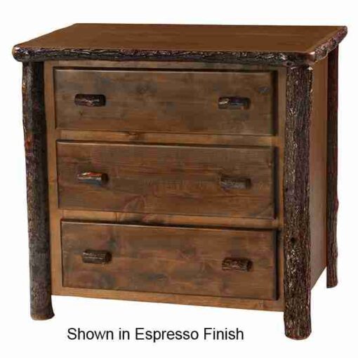 Fireside lodge hickory log chest - 3 drawers