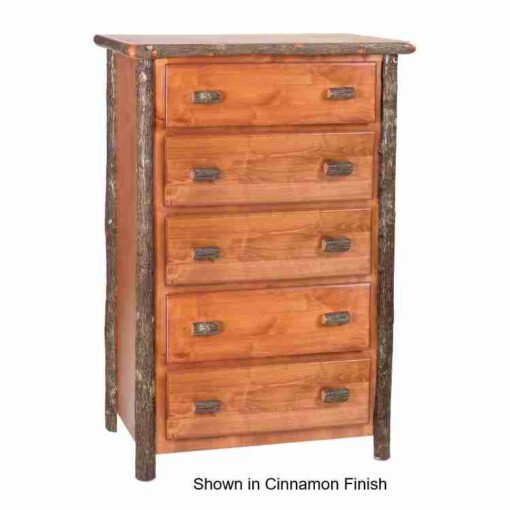 Fireside lodge hickory log chest - 5 drawers
