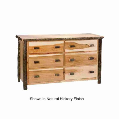 Fireside lodge hickory log dresser - 6 drawers