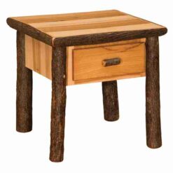 Fireside Lodge Hickory Log End Table - 1 Drawer