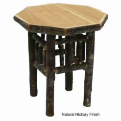 Fireside lodge hickory log end table octagon 46