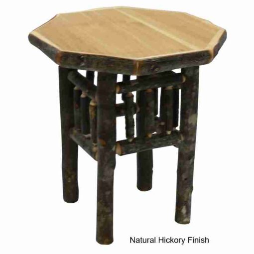 Fireside lodge hickory log end table - octagon - image 3