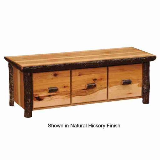 Fireside lodge hickory log entry bench
