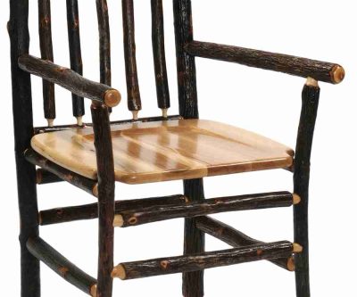 Fireside lodge hickory log high back arm chair 38