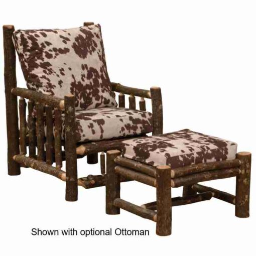 Fireside lodge hickory log lounge chair