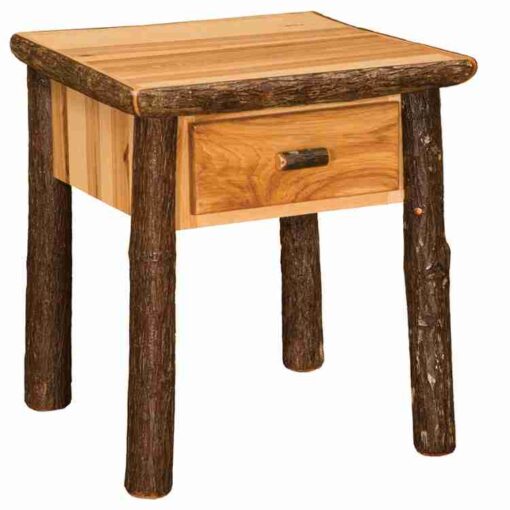 Fireside lodge hickory log nightstand - 1 drawer