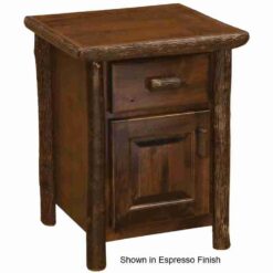 Fireside lodge hickory log nightstand enclosed 44