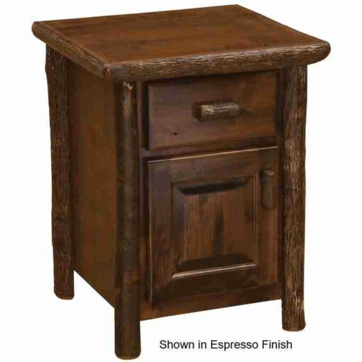 Fireside lodge hickory log nightstand - enclosed - image 3