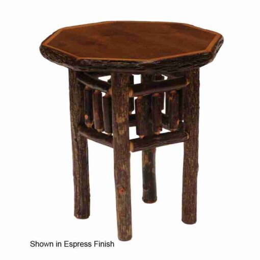 Fireside lodge hickory log octagon nightstand