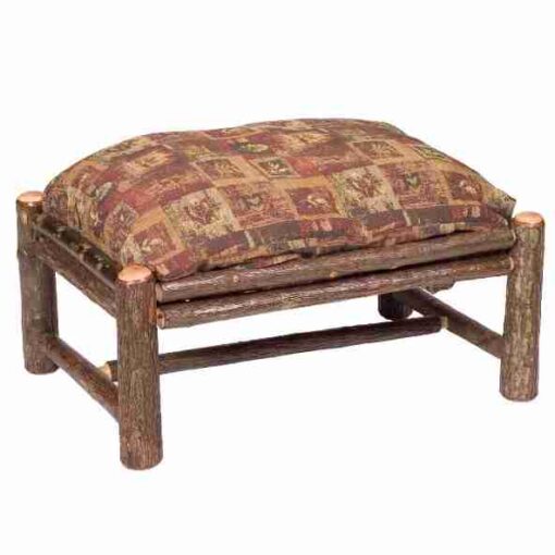 Fireside lodge hickory log ottoman and a half