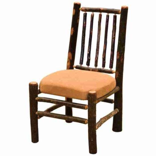Fireside lodge hickory log spoke back side chair