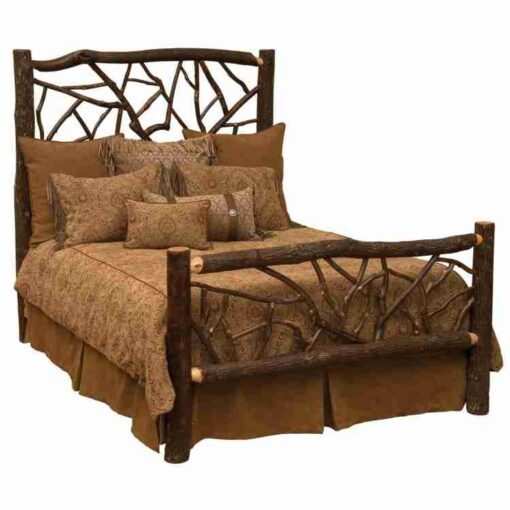 Fireside lodge hickory log twig bed