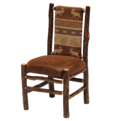 Fireside Lodge Hickory Log Upholstered Back Side Chair