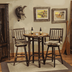 Fireside lodge hickory round log pub table 51