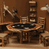 FIRESIDE LODGE JUNIPER LOG POKER TABLE