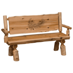 Fireside Lodge Log Bench with Solid Back