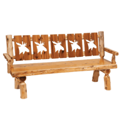 Fireside Lodge Log Bench with Cut-out