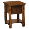 Fireside Lodge Modern Cedar Log Nightstand - 1 Drawer With Shelf