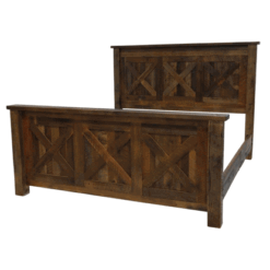 Fireside lodge reclaimed barnwood barn door style bed 12