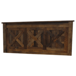 Fireside lodge reclaimed barnwood barn door style bed 15