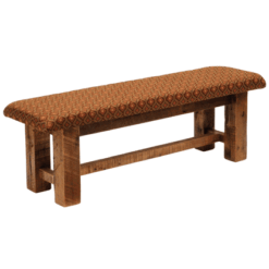 Fireside Lodge Reclaimed Barnwood Upholstered Bench
