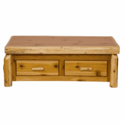 Fireside Lodge White Cedar Log Coffee Table With Elevating Top