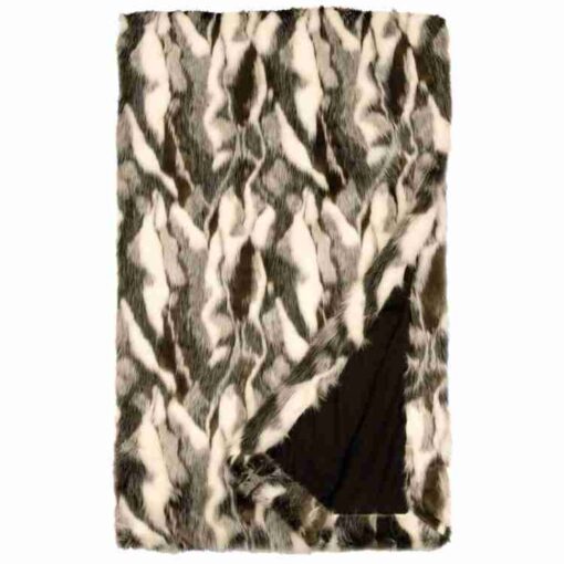 Forest fox faux fur throw blanket by wooded river