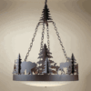 Frontiersman Moose & Grizzly Iron Chandelier by Colorado Dallas