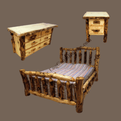 Aspen Grizzly Log Bedroom Set