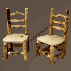 Grizzly aspen log dining side chair 112