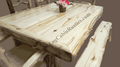 Grizzly aspen log dining table 179
