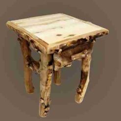 Aspen Grizzly Log Nightstand - 1 Drawer