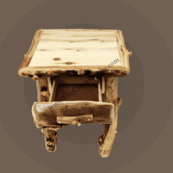 Grizzly aspen log nightstand 1 drawer 112