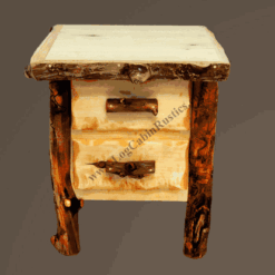 Aspen Grizzly Log Nightstand - 2 Drawer