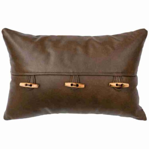 Gunnison leather pillow 12 x 18 by wooded river