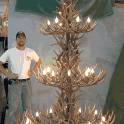 Hidalgo mule deer antler chandelier 52 antler 24 light 75