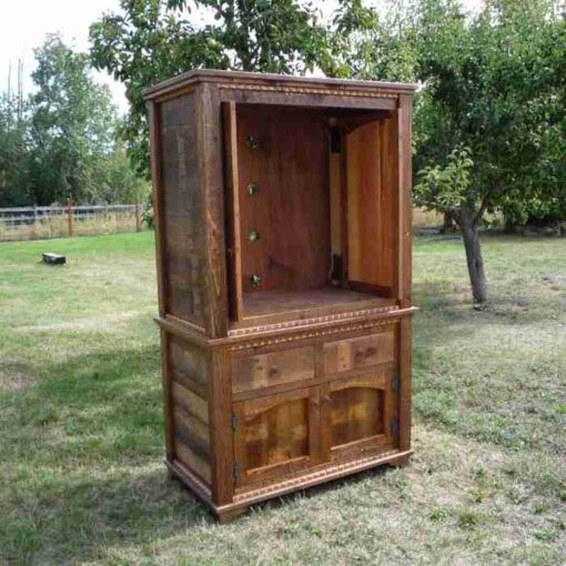 Homestead barnwood armoire with pocket doors - image 2