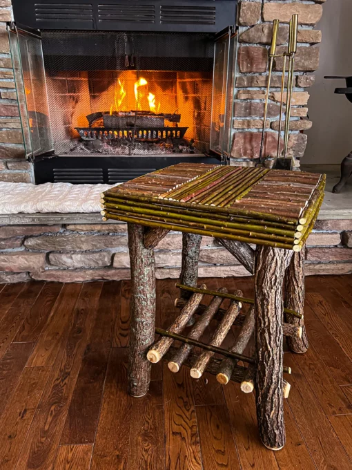 Square twig end table