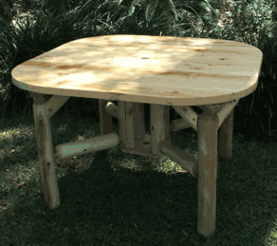 Lakeland mills cedar log 47 roundabout table chair set 24 1