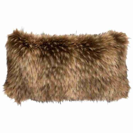 Lakeshore ii coyoto fur pillow (14"x26") by wooded river
