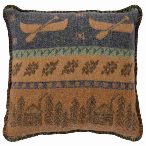 Lakeshore ii pillow (20"x20") by wooded river