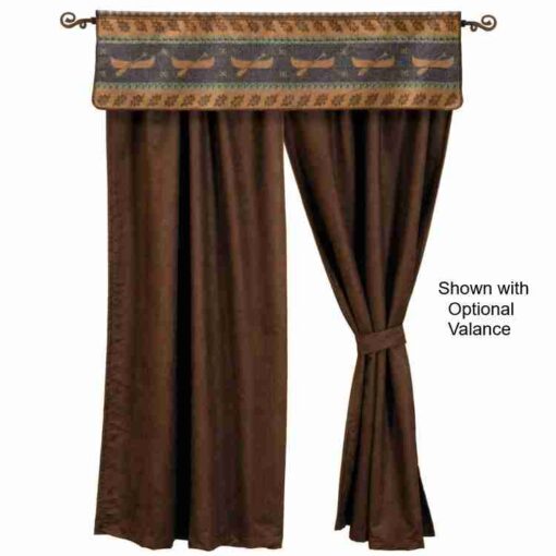 Lakeshore ii rod pocket drape set by wooded river