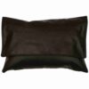 Metro Black Leather Pillow (12"x18") by Wooded River