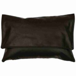Metro Black Leather Pillow (12"x18") by Wooded River